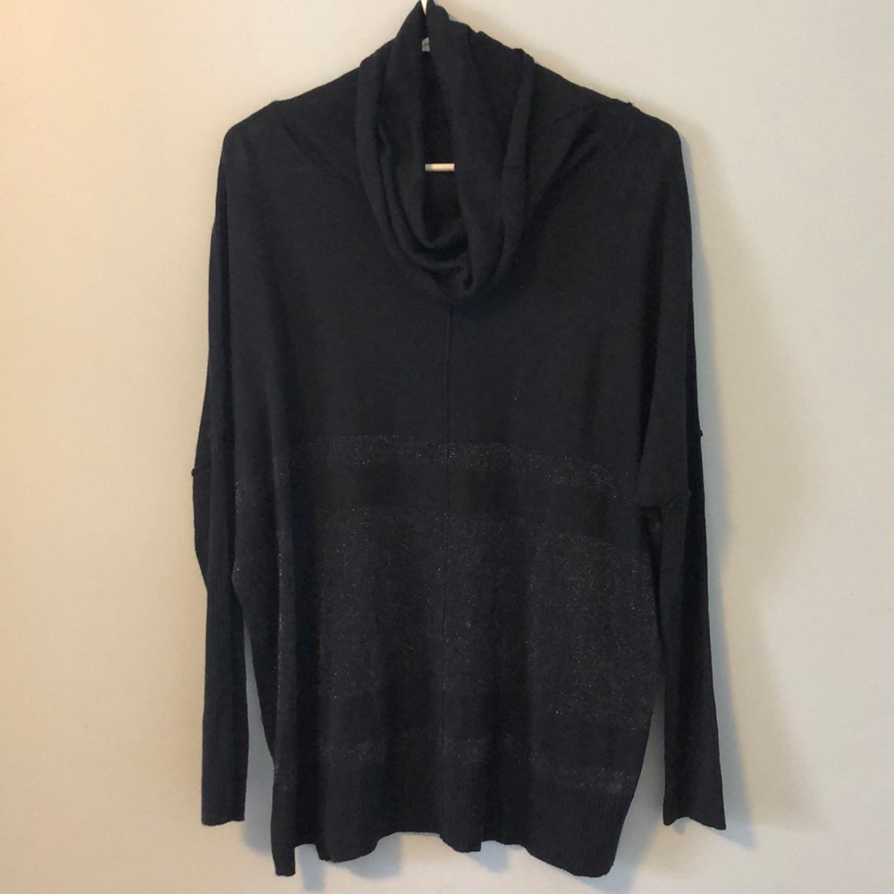 Navy drapey cowl neck